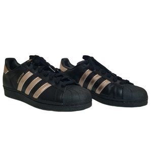 Adidas Superstar Black & Gold Shoes Size 8.5